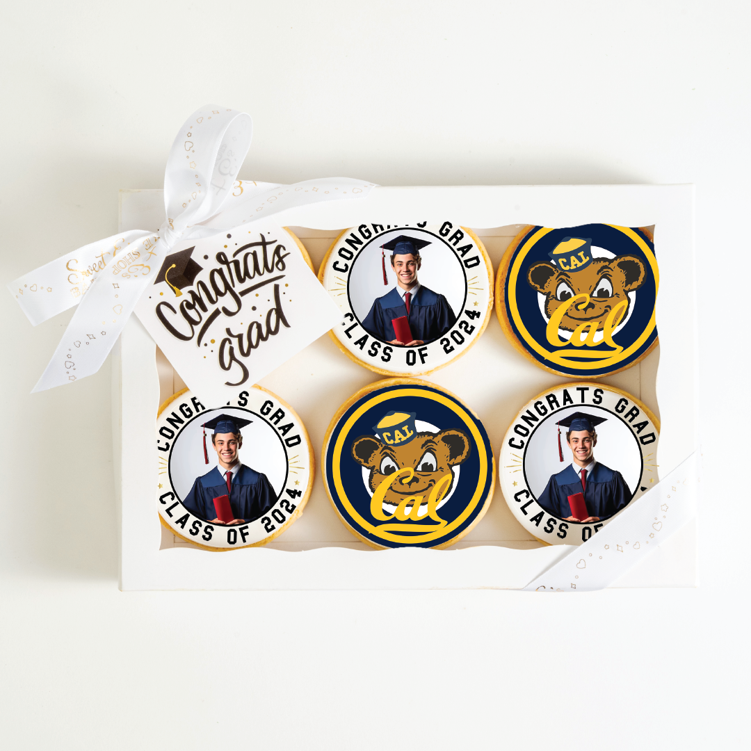 Custom Grad Cookies | University Of California, Berkeley| Upload your photo - Sweet E's Bake Shop - The Cookie Shop