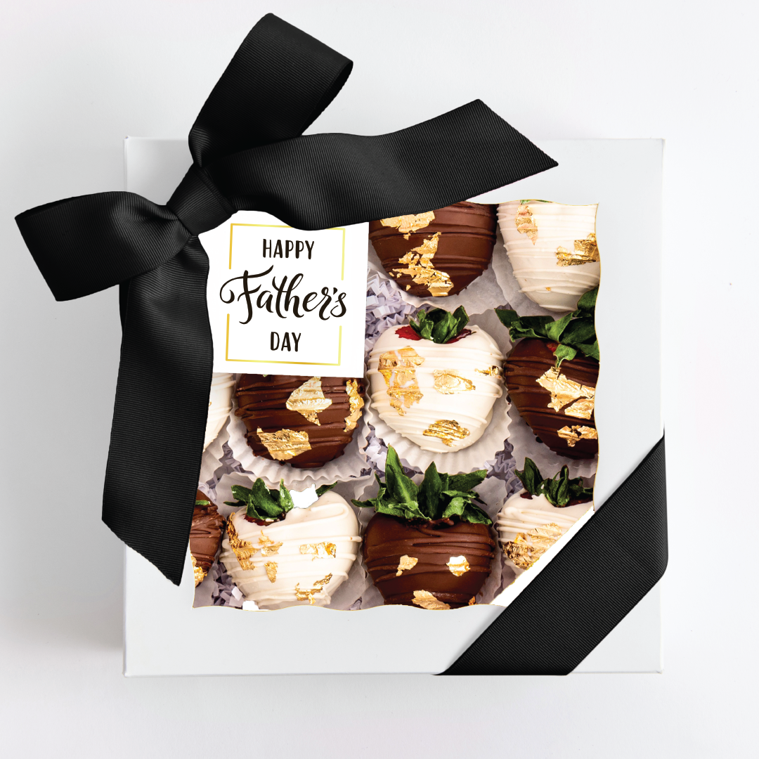 Happy Father's Day Golden Strawberry Gift Box