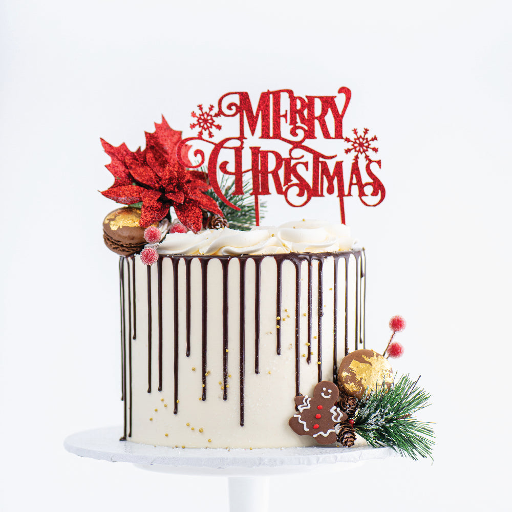 Merry Christmas Drip Cake