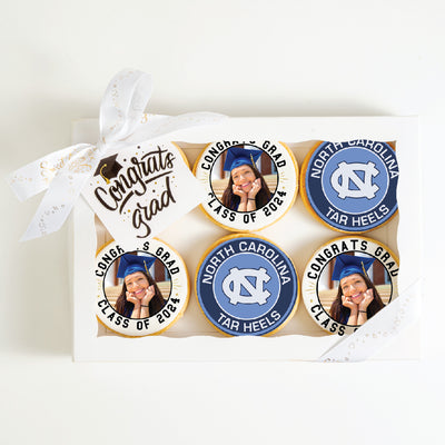 Custom Grad Cookies | University Of North Carolina | Upload your photo - Sweet E's Bake Shop - The Cookie Shop