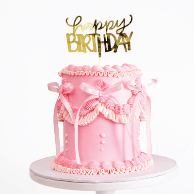 Sweet Pink Coquette Cake - Sweet E's Bake Shop - The Cake Shop