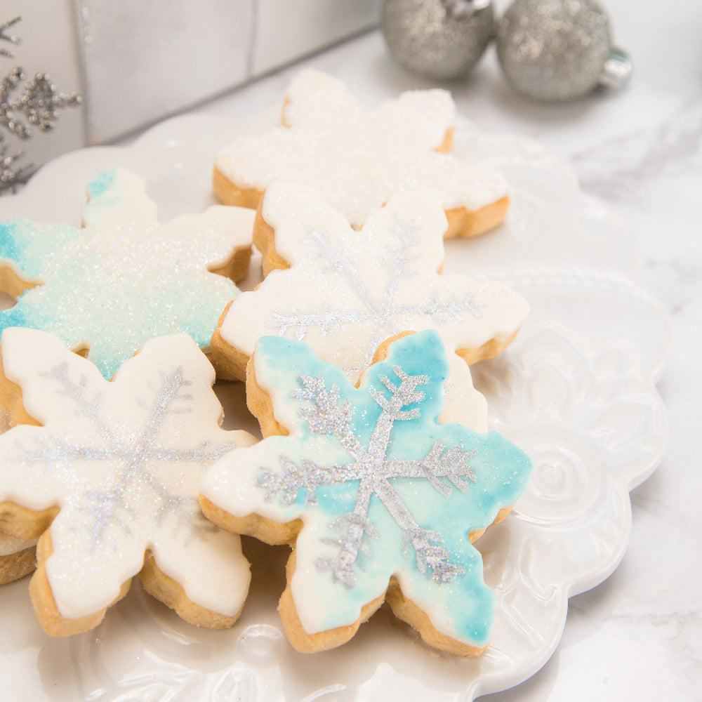 Snowflake Watercolor Cookies | Custom Order - Sweet E's Bake Shop - Sweet E's Bake Shop