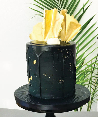 Black and Gold Cake - Sweet E's Bake Shop - The Cake Shop