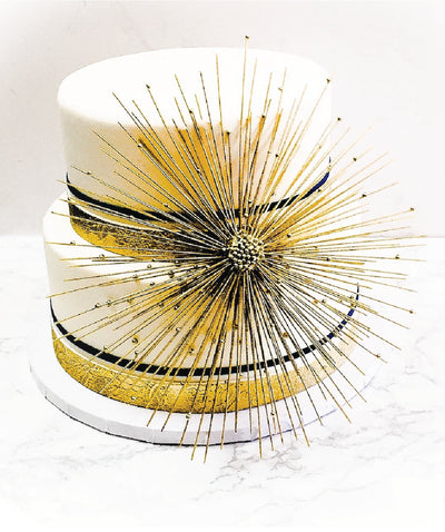 Sparkle Gold Star Cake - Sweet E's Bake Shop - The Cake Shop