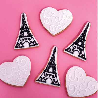 Paris Heart Cookies - Sweet E's Bake Shop - The Cake Shop