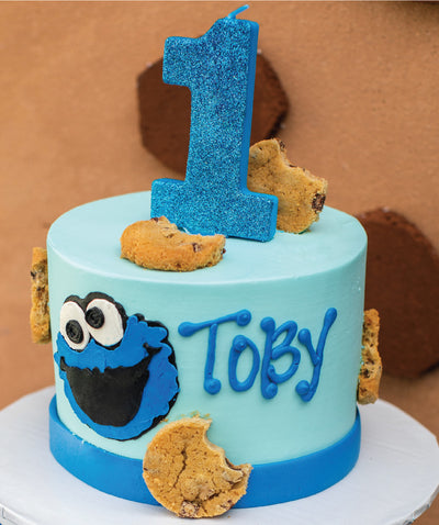 Toby's Cookie Monster Smash Cake 2 - Sweet E's Bake Shop - The Cake Shop