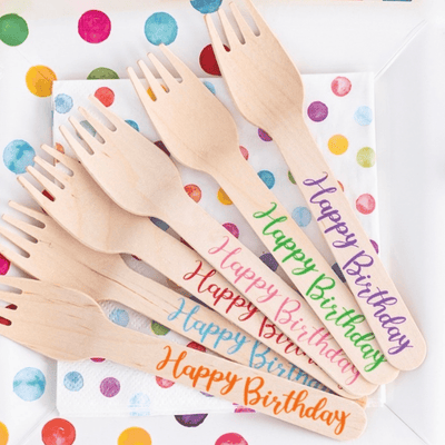 Happy Birthday Forks - Sweet E's Bake Shop