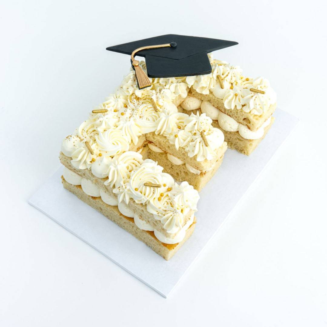 Grad Custom Letter Cake - Sweet E's Bake Shop