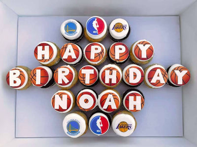 Happy Birthday Basketball Cupcakes - Sweet E's Bake Shop