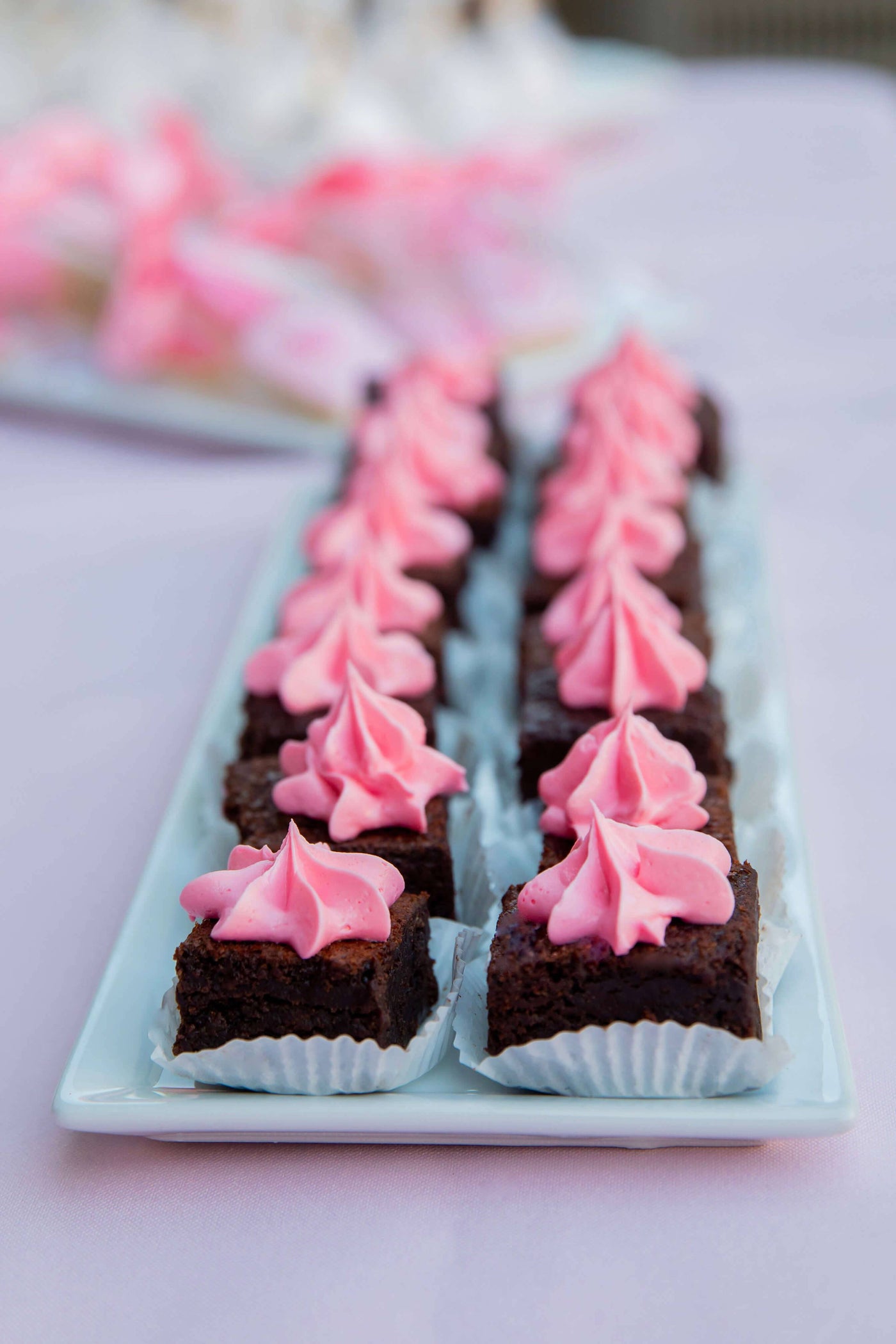 Pink Frosting Brownie Bites - Sweet E's Bake Shop