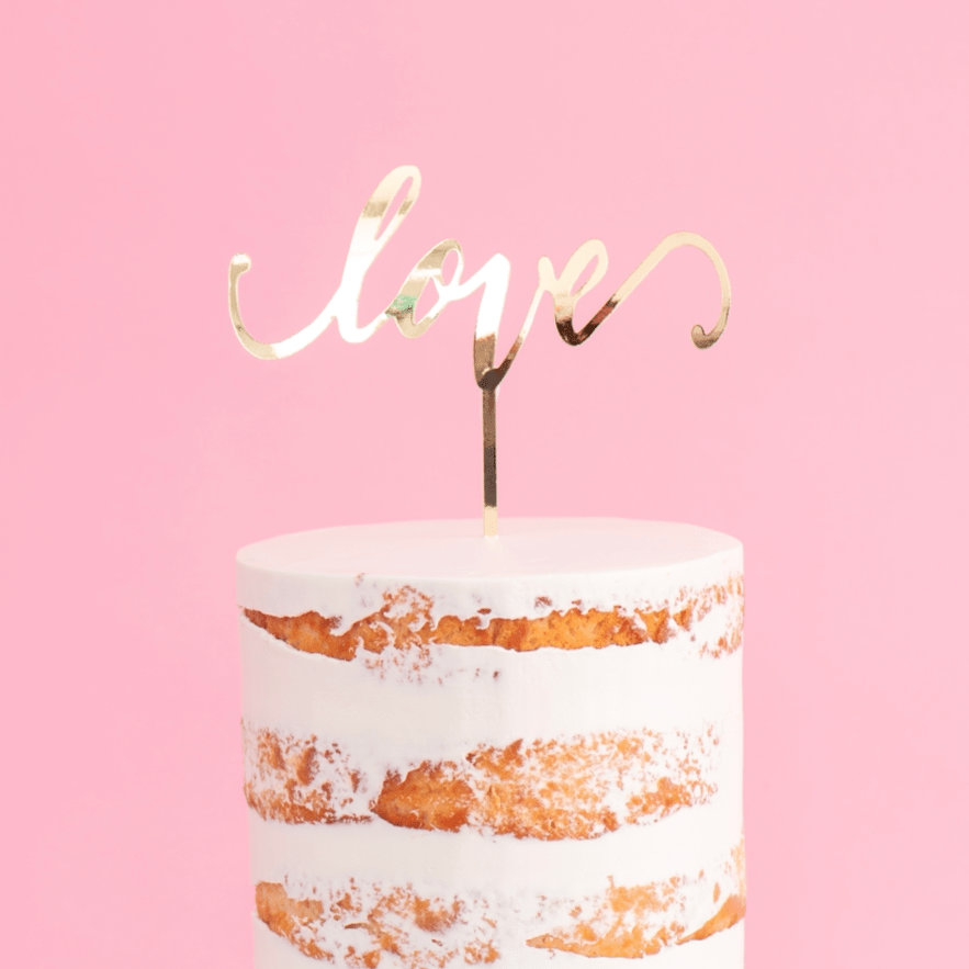 Love Cake Topper | Gold - Sweet E's Bake Shop