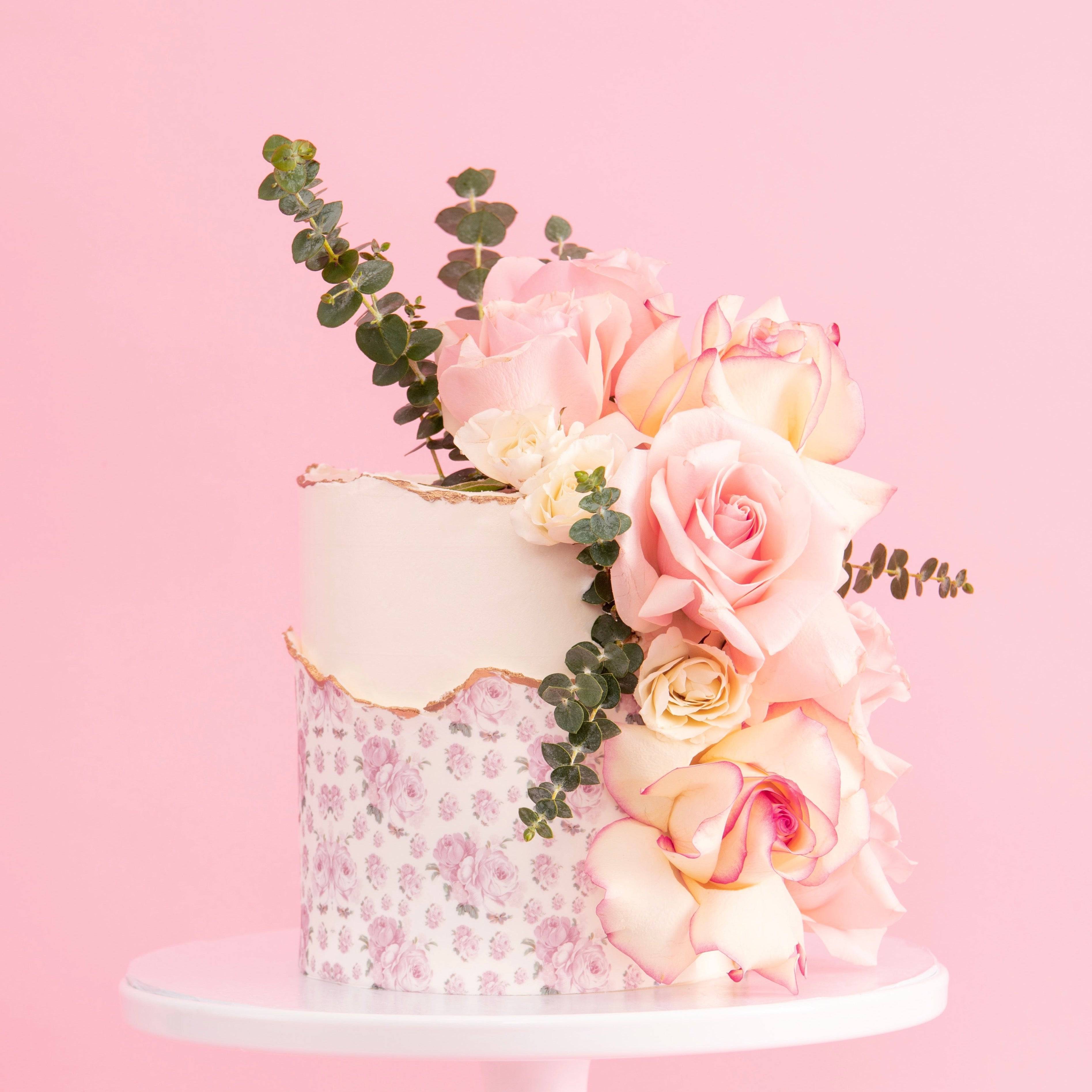 Shabby Chic Floral Cake Delivery Los Angele, image size:3791x3791