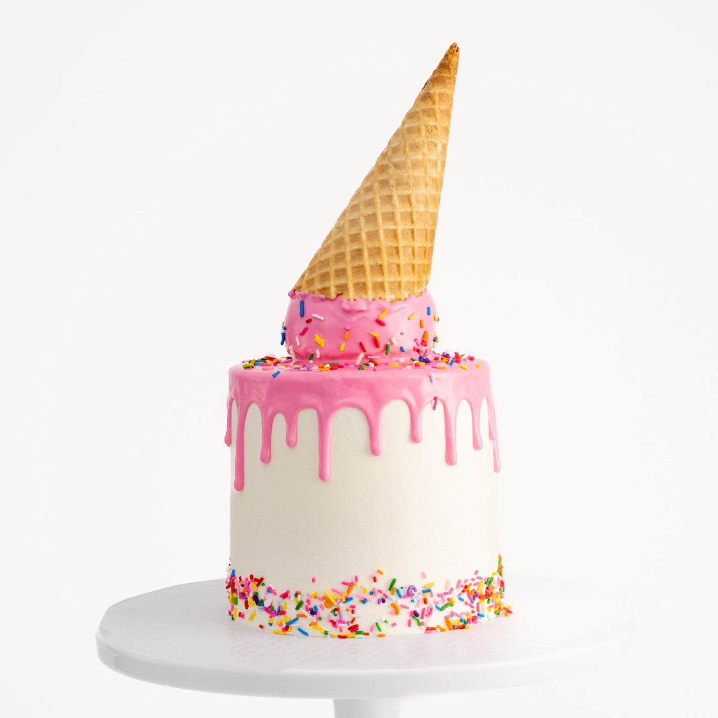 ICE CREAM CAKE | Confetti Cake Batter Ice Cream | Choose Your Drip Color - Sweet E's Bake Shop - The Cake Shop