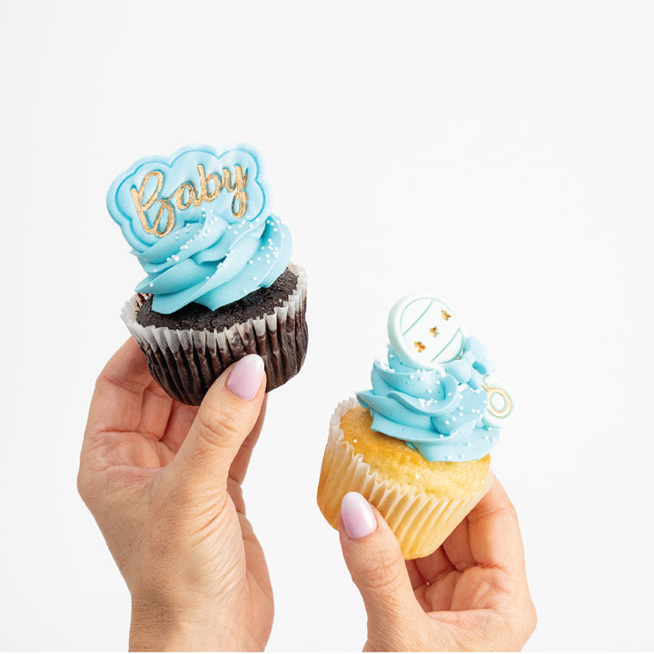 Pirottini Per Cupcake Blu Baby - 36 Pezzi In Vaso Richiudibile - Carta Oleata 65gsm - 2
