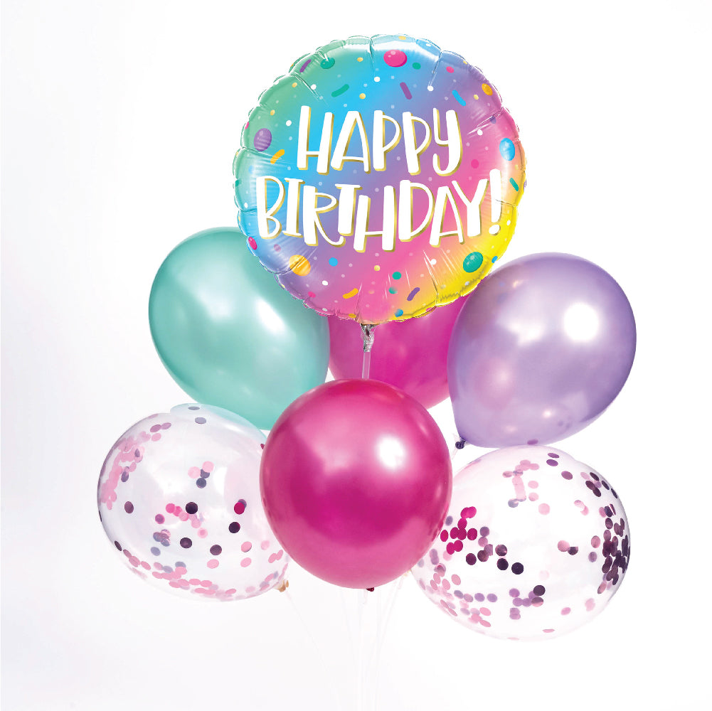 Happy Birthday Pastel Rainbow Balloons - Sweet E's Bake Shop - The Flower + Balloon Shop
