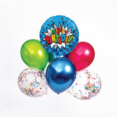 Burst Happy Birthday Balloons - Sweet E's Bake Shop - The Flower + Balloon Shop