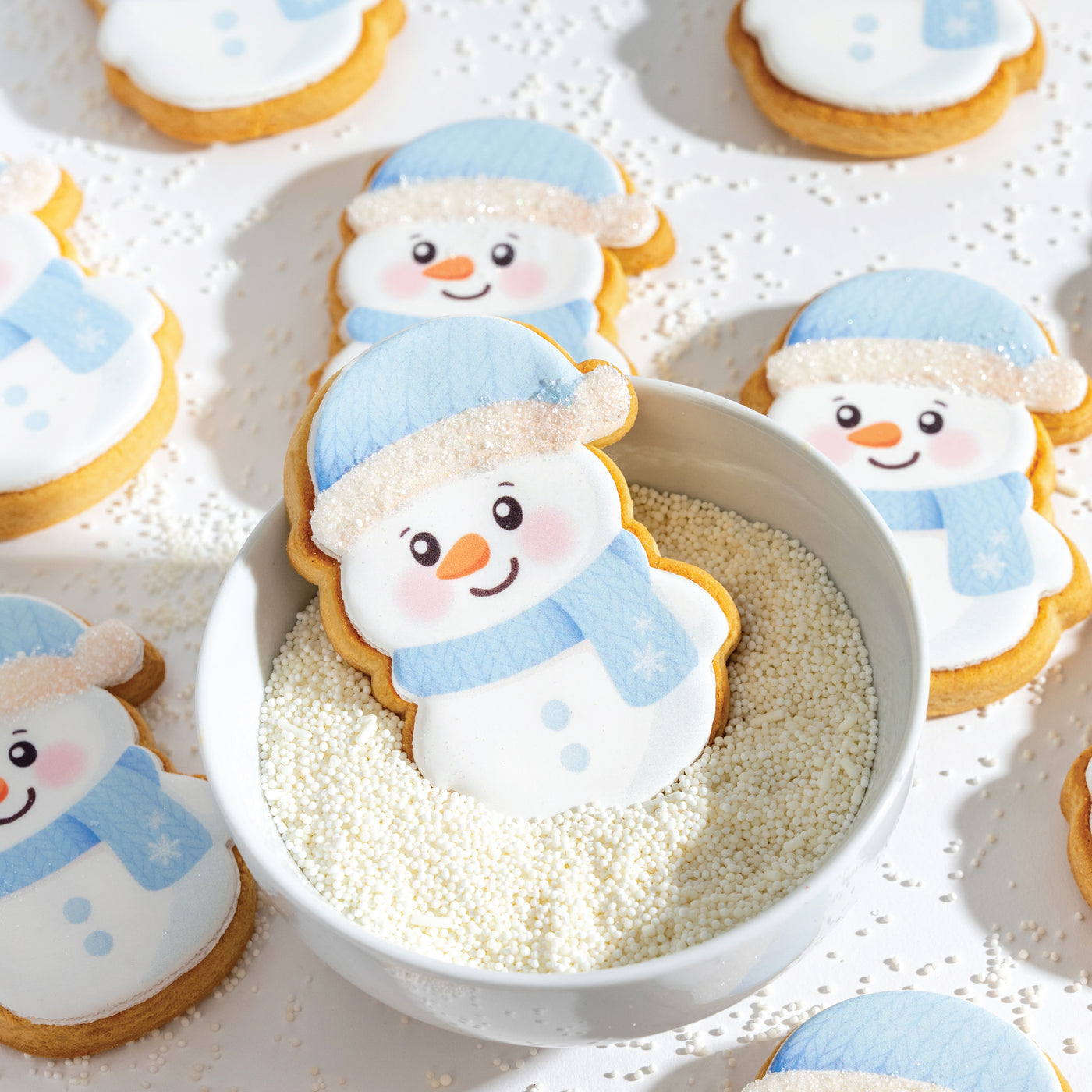Blue Snowmen Cookies