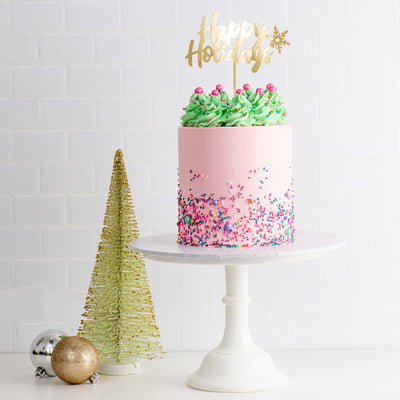 Sweet E's Glam Pink Holiday Cake - Sweet E's Bake Shop - The Cake Shop