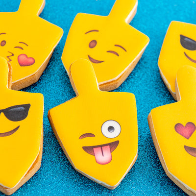 Hanukkah Emoji Dreidel Cookies - Sweet E's Bake Shop - Sweet E's Bake Shop