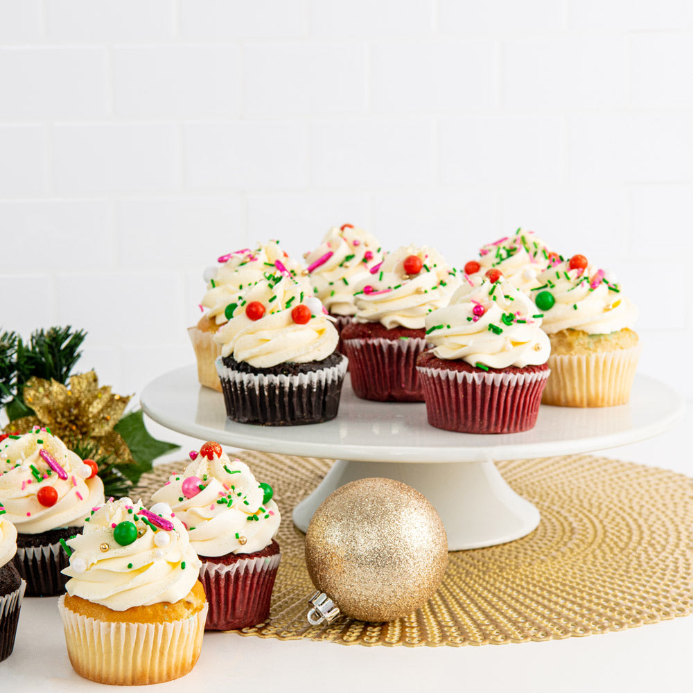 Merry & Bright Sprinkle Cupcakes - Sweet E's Bake Shop - The Cupcake Shop