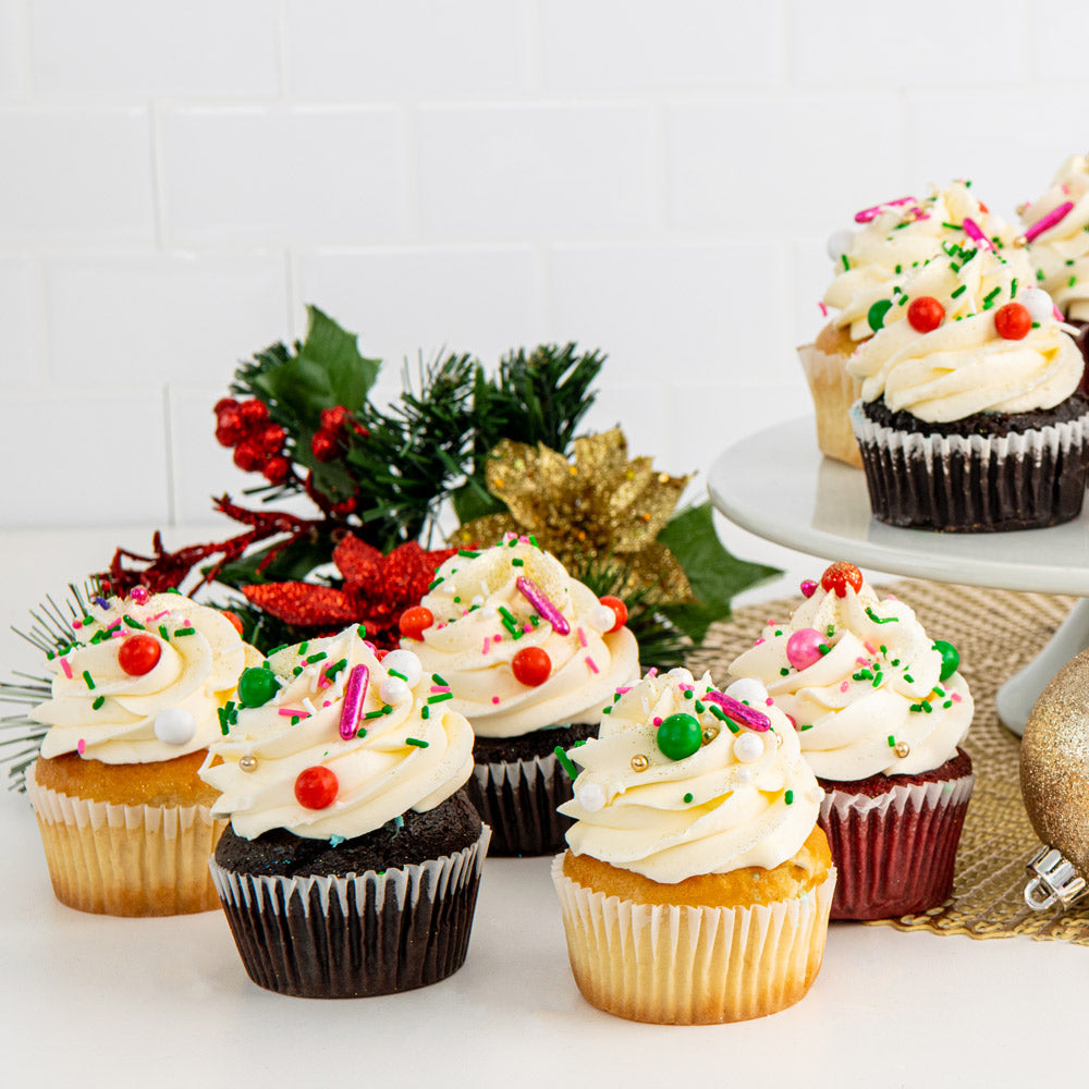 Merry & Bright Sprinkle Cupcakes - Sweet E's Bake Shop - The Cupcake Shop