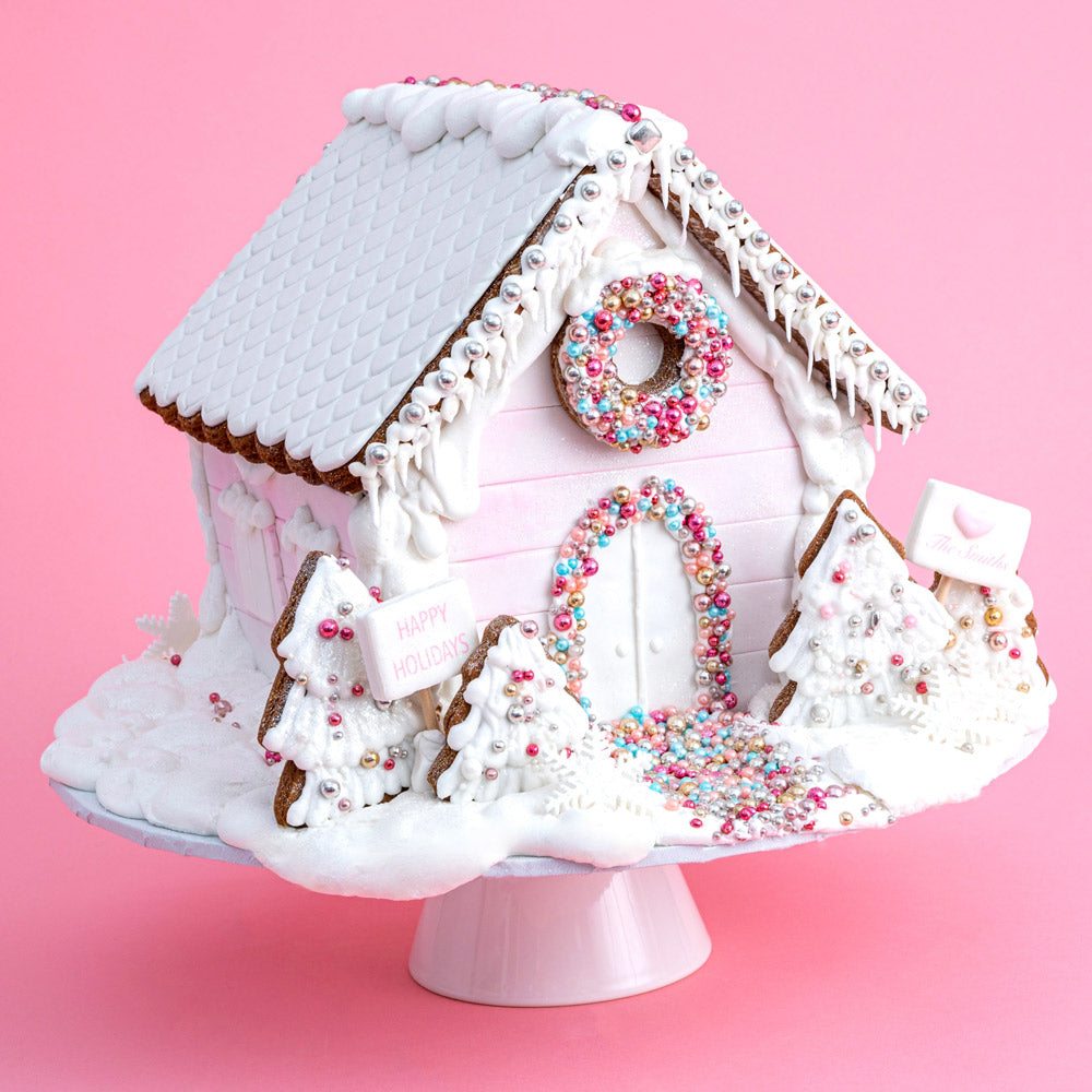 Sweet E's Glam Pink Gingerbread House - Sweet E's Bake Shop - Sweet E's Bake Shop