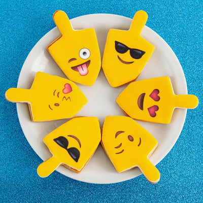 Hanukkah Emoji Dreidel Cookies - Sweet E's Bake Shop - Sweet E's Bake Shop