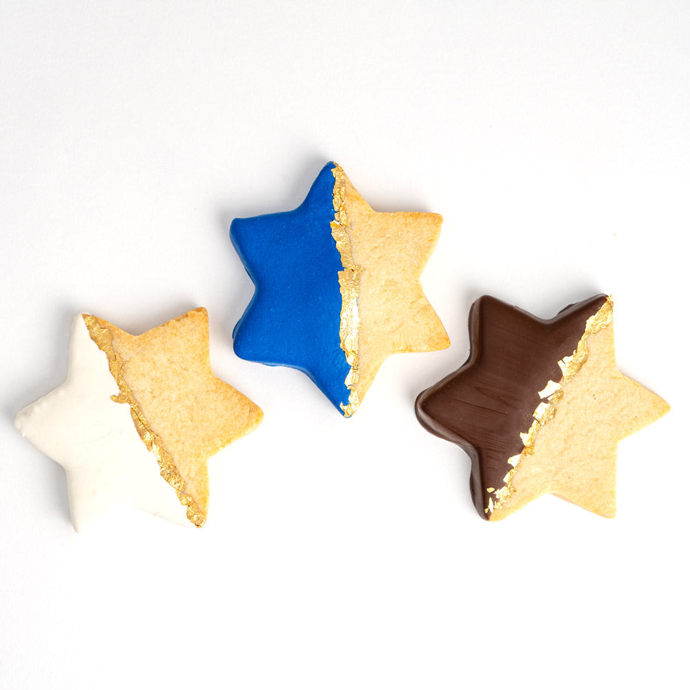 Glam Chocolate Dipped Star of David Cookies - Sweet E's Bake Shop - Sweet E's Bake Shop