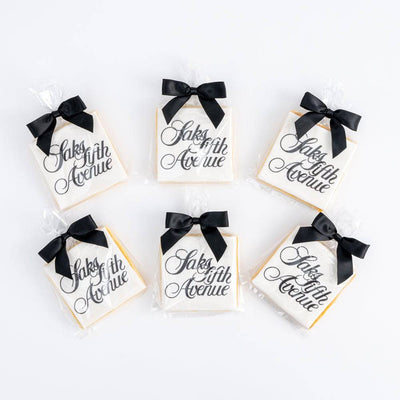 Square Logo Cookies With Ribbon - Bulk  | Upload Your Artwork (Customizer) - Sweet E's Bake Shop - Sweet E's Bake Shop