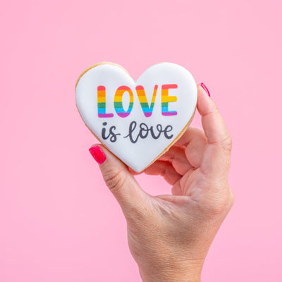 Pride LOVE is LOVE Heart Cookies - Sweet E's Bake Shop - The Cookie Shop