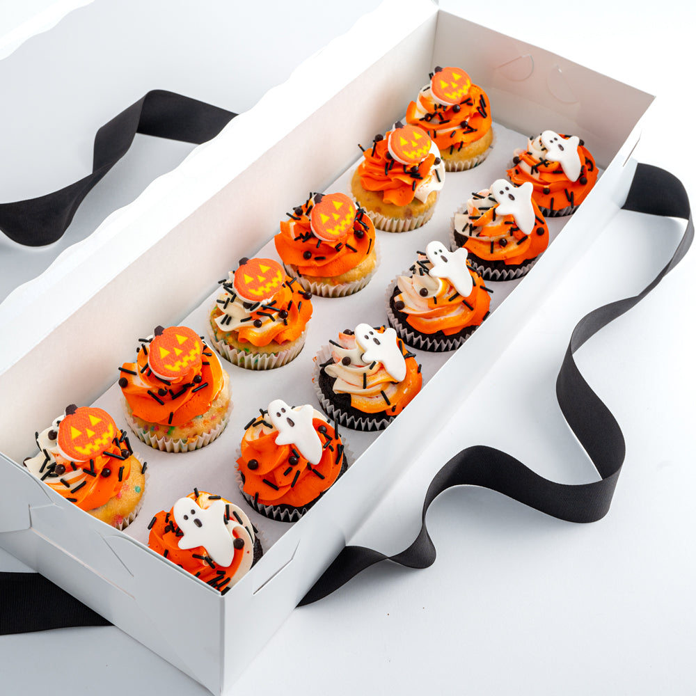 Pumpkin and Ghost Cupcakes Custom - Sweet E's Bake Shop - Sweet E's Bake Shop