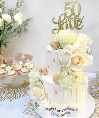 50 Years of Love Anniversary Cake - Sweet E's Bake Shop - The Cake Shop