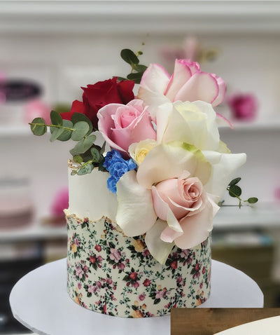 Classic Spring Print Floral Cake - Sweet E's Bake Shop - The Cake Shop