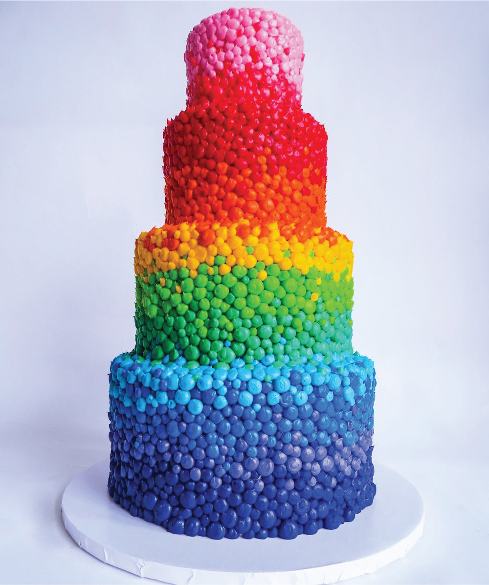 Ombre Rainbow Tiered Cake - Sweet E's Bake Shop - The Cake Shop