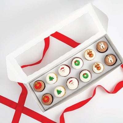 Christmas Cupcakes Corporate Logo Gift Box - Sweet E's Bake Shop - The Cupcake Shop