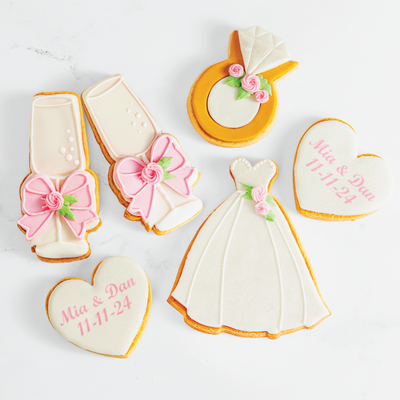 Wedding Engagement Cookie Gift Box | Custom Name & Date - Sweet E's Bake Shop - Sweet E's Bake Shop