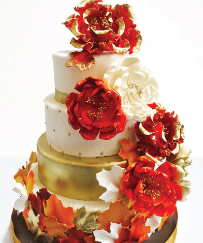 Fall Floral Cake 3 Tier | Custom Order - Sweet E's Bake Shop - Sweet E's Bake Shop