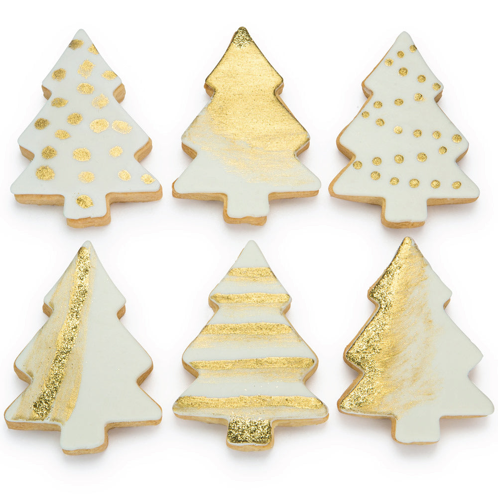 Glam Gold Chrismtas Tree Cookies | Custom Order - Sweet E's Bake Shop - Sweet E's Bake Shop