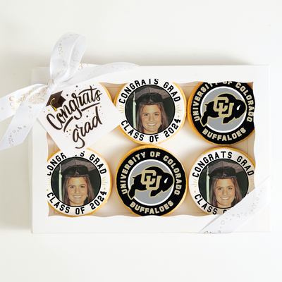 Custom Grad Cookies | University Of Colorado - Boulder | Upload your photo - Sweet E's Bake Shop - The Cookie Shop