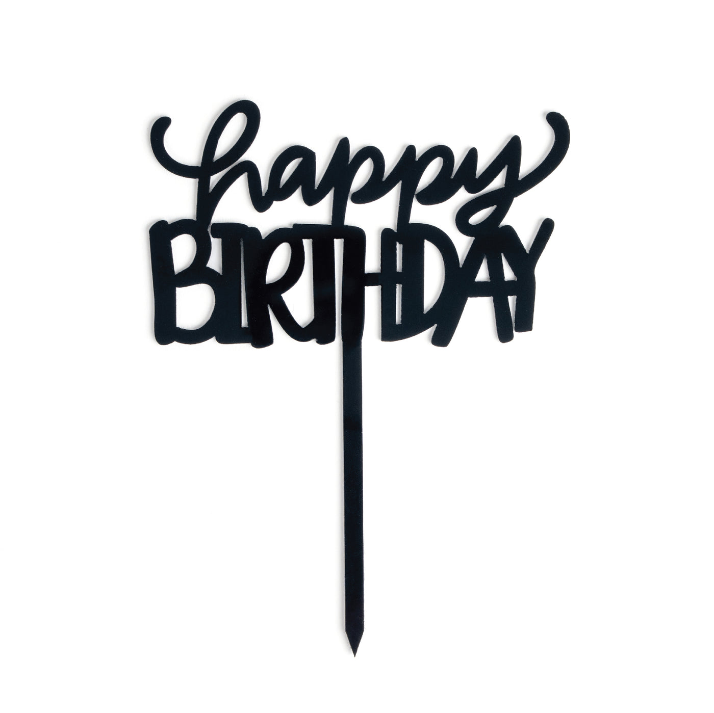 Happy Birthday Cake Topper | Black