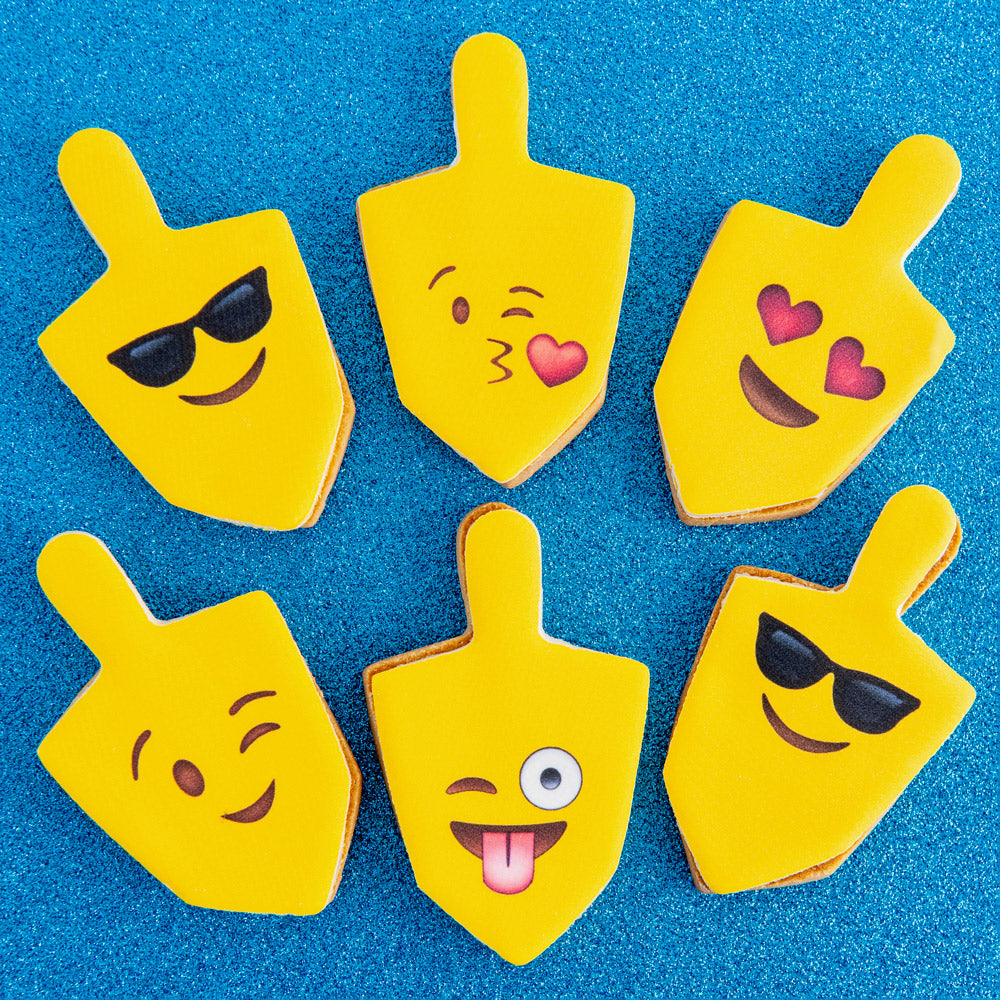 Hanukkah Emoji Dreidel Cookies - Sweet E's Bake Shop - Sweet E's Bake Shop