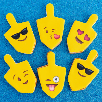 Hanukkah Emoji Dreidel Cookies - Sweet E's Bake Shop - Sweet E's Bake Shop