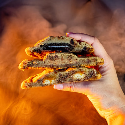 Halloween Stuffed Chocolate Chip Cookies - Sweet E's Bake Shop - Sweet E's Bake Shop