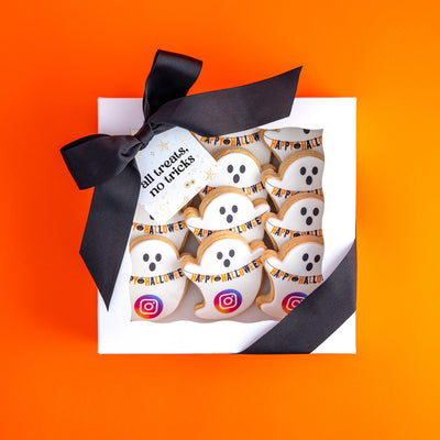 Logo Ghost Cookie Gift Box (12 Pack) | Upload Your Artwork - Sweet E's Bake Shop - Sweet E's Bake Shop