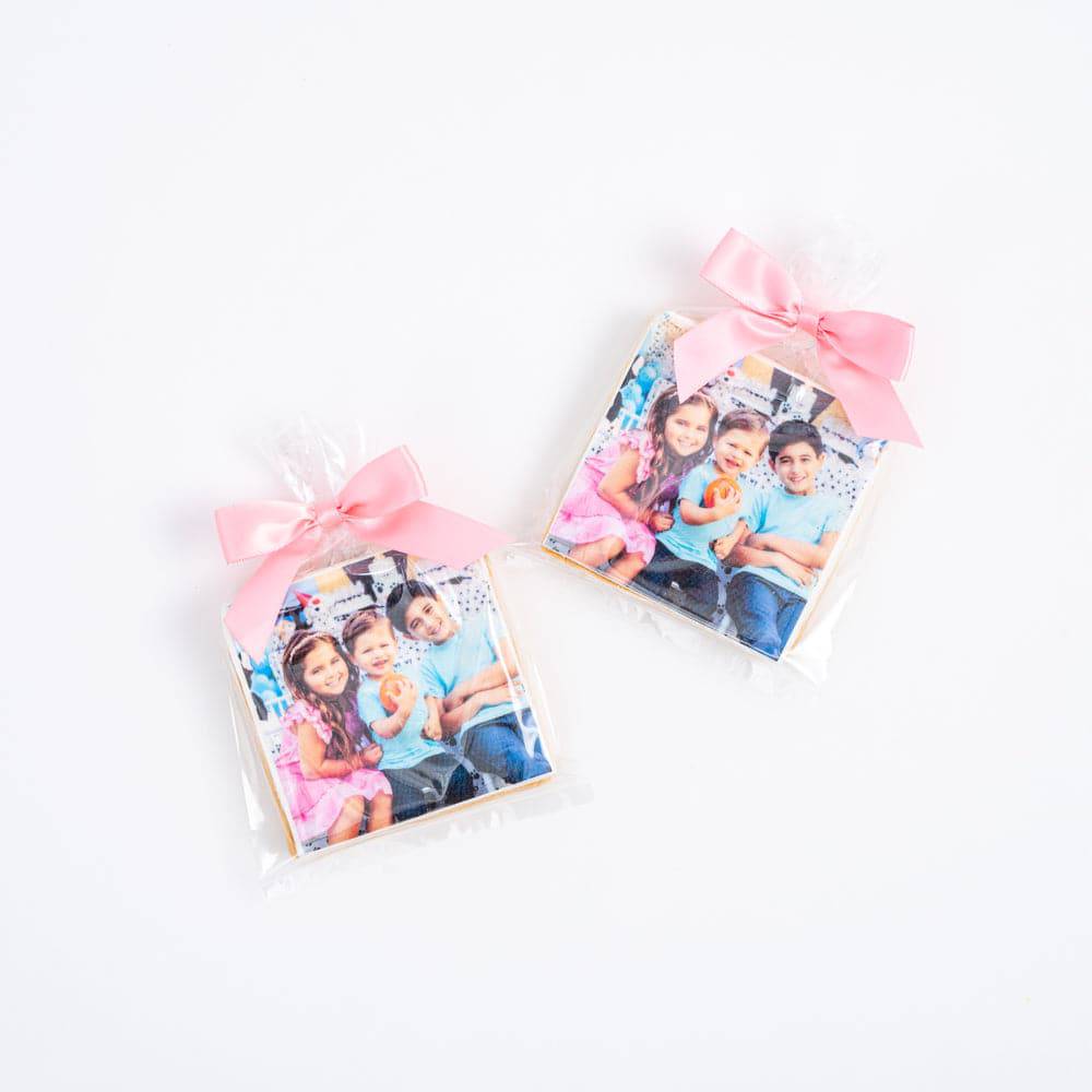 Square Photo Cookies With Ribbon - Bulk  | Upload Your Artwork (Customizer) - Sweet E's Bake Shop - Sweet E's Bake Shop