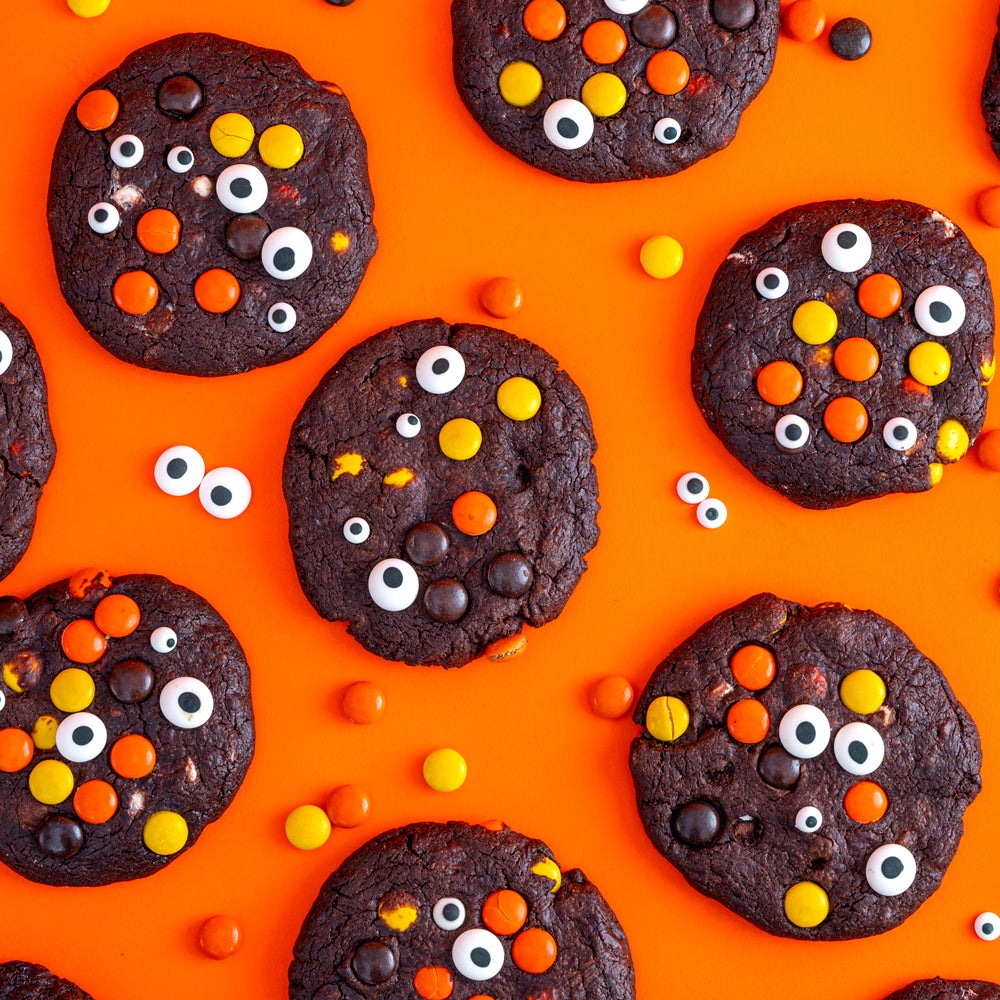 Spooky Eyed Double Chocolate Peanut Butter Cookies - Sweet E's Bake Shop - Sweet E's Bake Shop