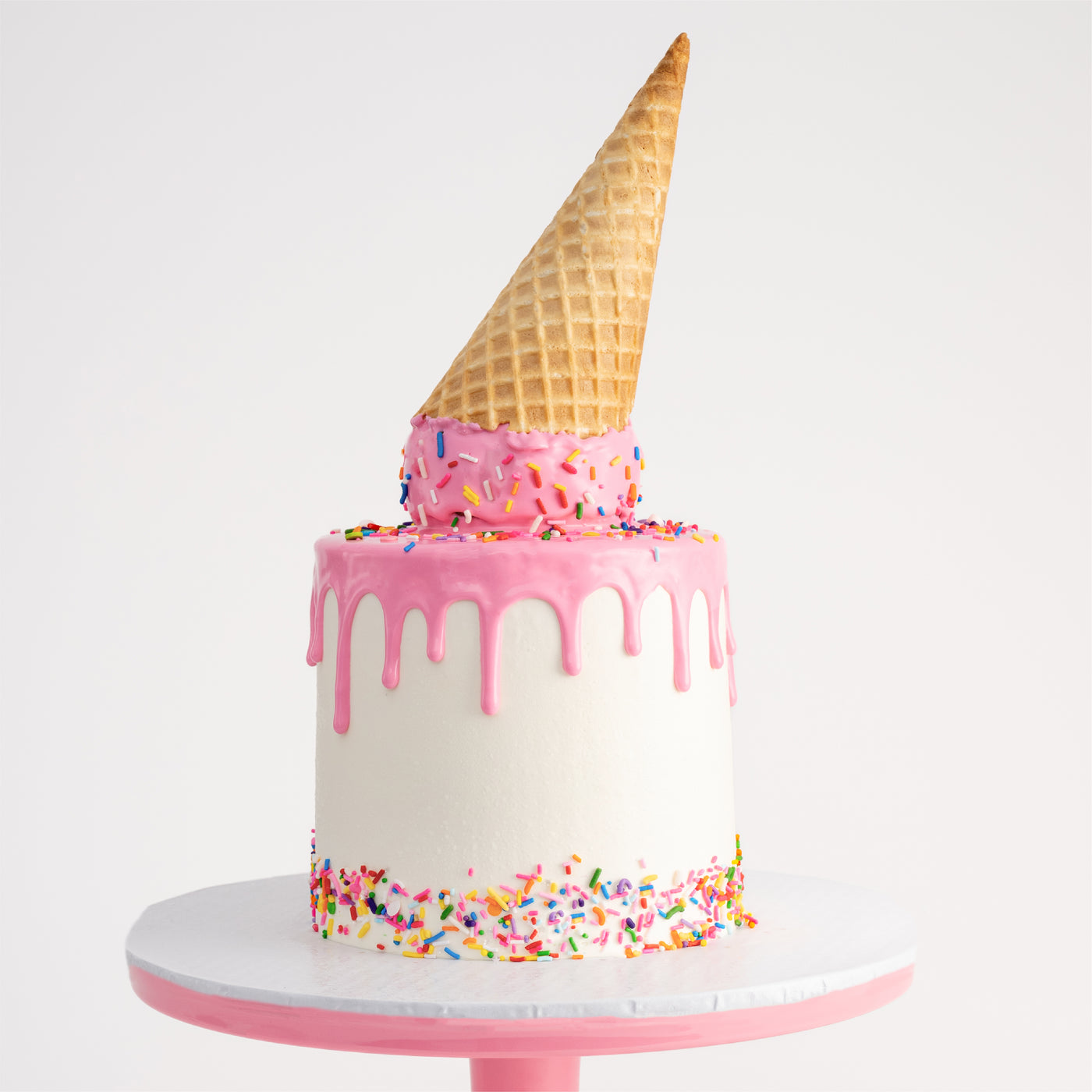 ICE CREAM CAKE | Confetti Cake Batter Ice Cream | Choose Your Drip Color - Sweet E's Bake Shop - The Cake Shop