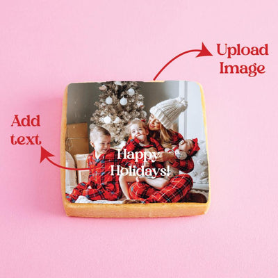 Holiday Family Card Custom Cookies | Upload Your Artwork (Customizer) - Sweet E's Bake Shop - Sweet E's Bake Shop
