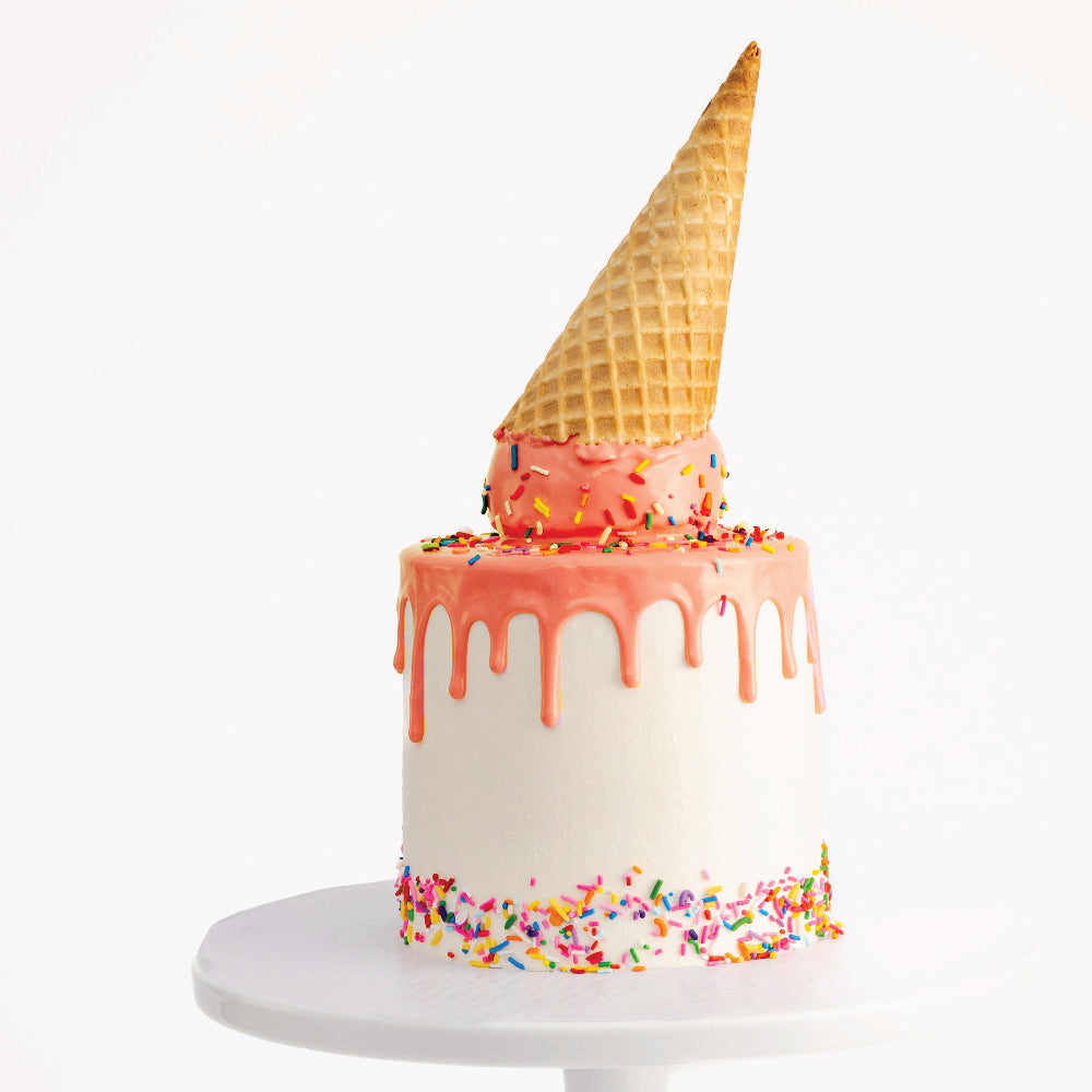 ICE CREAM CAKE | Confetti Cake Batter Ice Cream | Choose Your Drip Color - Sweet E's Bake Shop - The Cake Shop