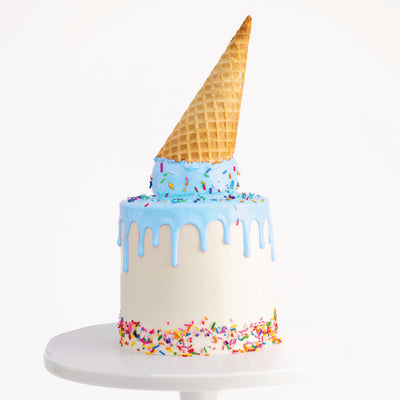 ICE CREAM CAKE | Confetti Cake Batter Ice Cream | Choose Your Drip Color - Sweet E's Bake Shop - The Cake Shop